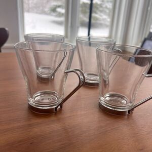 MCM Vintage Vitrosax Italy Glass Espresso Cappuccino Glasses (4)